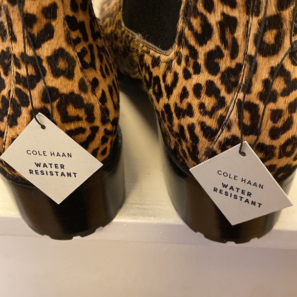 Cole Haan Newburg Booties in water resistant leopard-print ponyhair - Picture 2 of 12